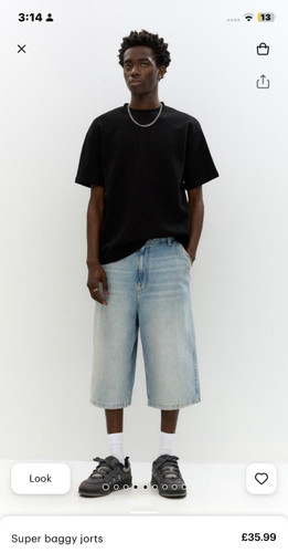 شلوارک جین بگ pull&bear