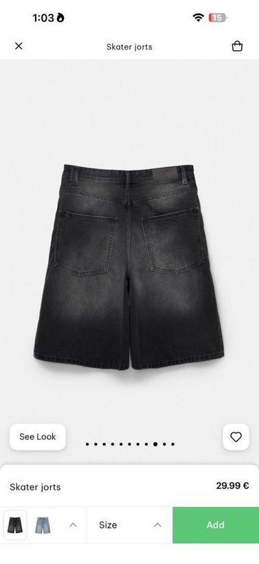شلوارک جین بگ Pull & Bear مدل اسکیتر