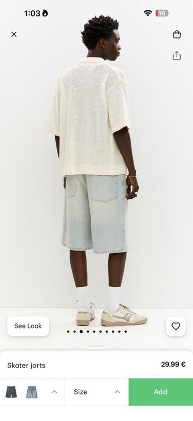 شلوارک جین بگ Pull & Bear مدل اسکیتر
