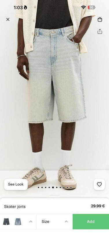 شلوارک جین بگ Pull & Bear مدل اسکیتر