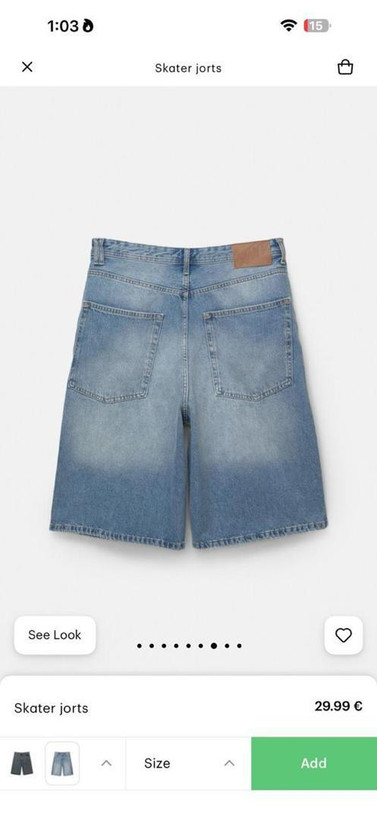 شلوارک جین بگ Pull & Bear مدل اسکیتر