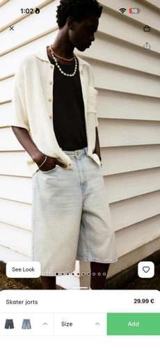 شلوارک جین بگ اورجینال pull&bear