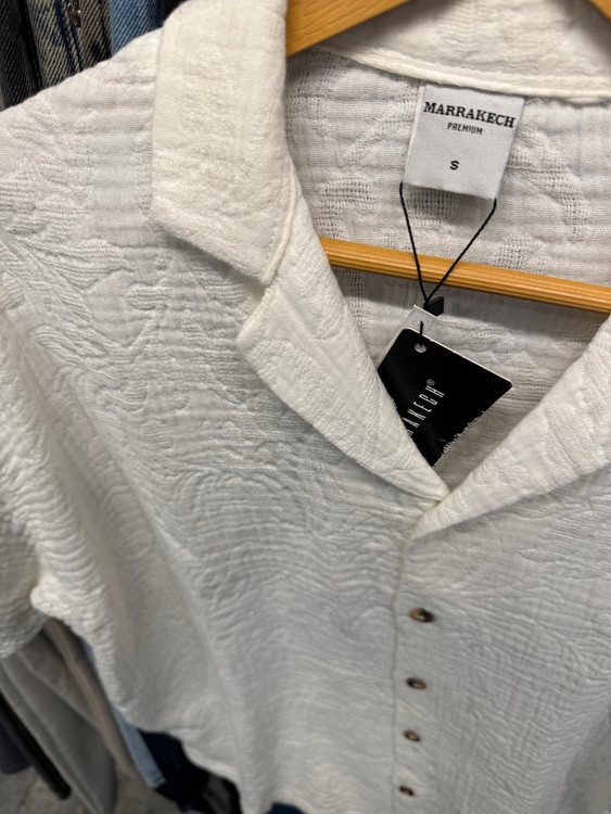 پیراهن آستین کوتاه لینن وارداتی مردانه