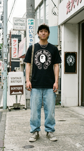 تیشرت باکسی chrome x bape